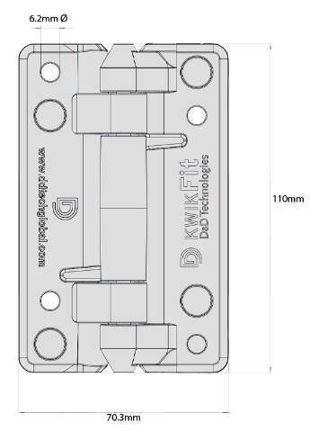 D&D Technologies DD TECH KWIKFIT POLYMER GENERAL PURPOSE PLAIN PIVOTING & SELF CLOSE HINGE