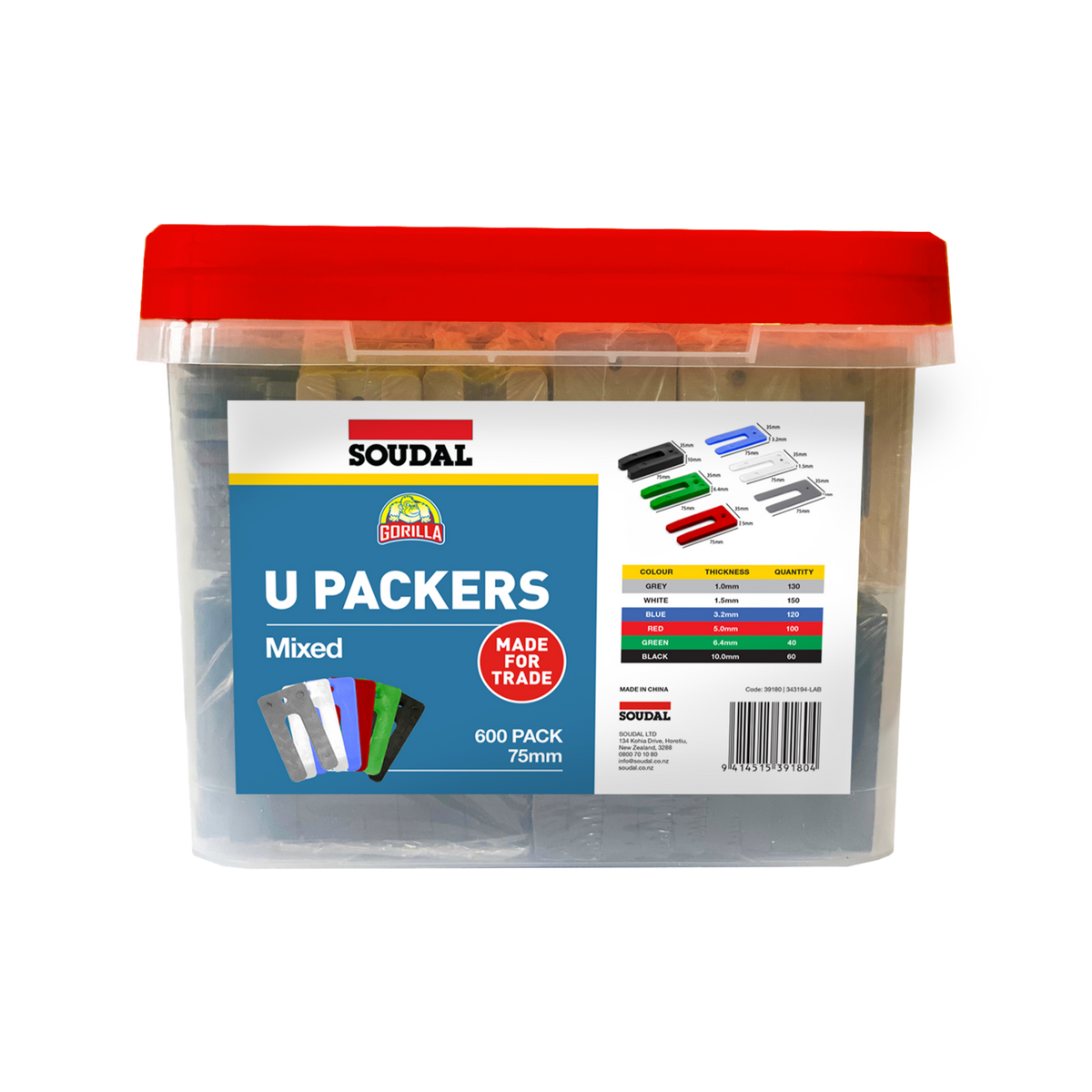 SOUDAL U PACKER MIXED 75MM 600PK PRICED PER UNIT MINIMUM ORDER 6 UNITS