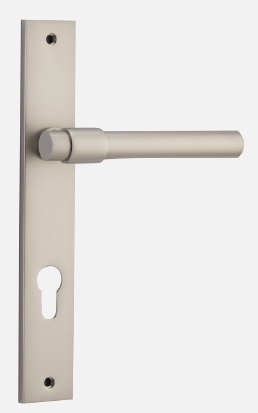 Iver Helsinki Door Lever 14896 Rectangular Backplate Satin Nickel - Passage ,Privacy & Entrance