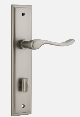 Iver Stirling Door Lever 14926 Stepped Backplate Satin Nickel - Passage ,Privacy & Entrance