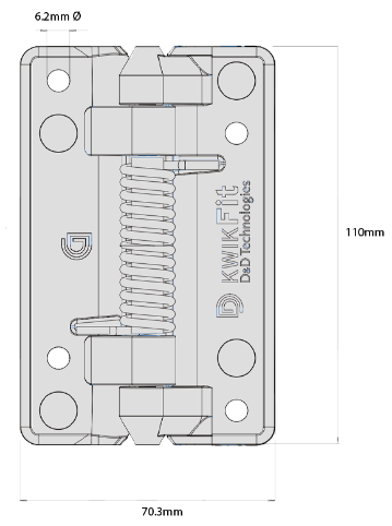 D&D Technologies DD TECH KWIKFIT POLYMER GENERAL PURPOSE PLAIN PIVOTING & SELF CLOSE HINGE