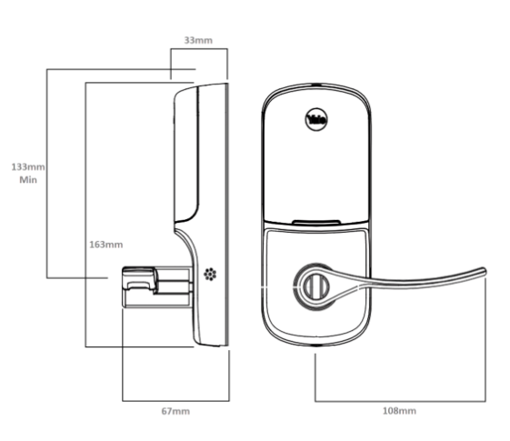 YALE ASSURE SL DIGITAL LEVER LOCK SATIN NICKEL