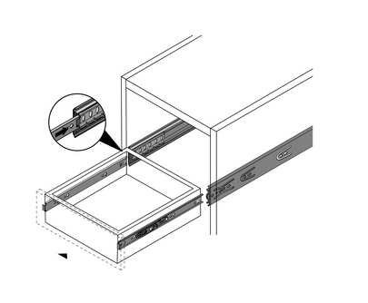 Hettich Germany Full Extension Runner With Push to Open, Load Class 12.7mm Installed Width Length - Available in 8 sizes : 300mm ,350mm ,400mm ,450mm ,500mm ,550mm ,600mm ,650mm - 35 kg
