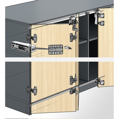 Hettich Germany Runner Profile WingLine L, 2400 mm, Powder Coated, White and Anthracite