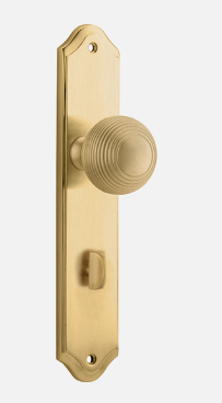 Iver Guildford Door Knob 15330 Shouldered Backplate Brushed Brass - Passage ,Privacy & Entrance