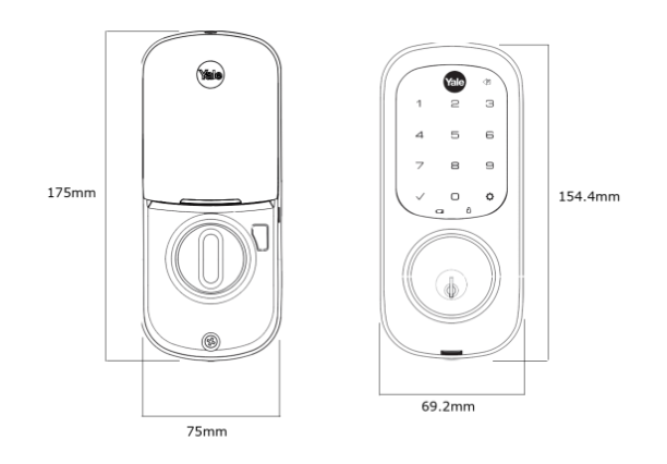 YALE ASSURE KEYED SMART-READY LOCK WITH HAWTHRON LEVER MATT BLACK & SATIN NICKEL
