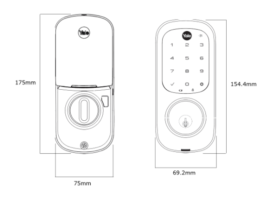 YALE ASSURE KEYED SMART-READY LOCK WITH APEX 146X600 ENTRANCE SET MATT BLACK & SATIN NICKEL