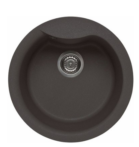 BURNS & FERALL ELLECI SINGLE BOWL AND DRAINER & YOP MOUNT BOWL BEST GRANITEK ELGB480-40 INSERT FULL BLACK