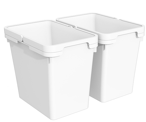 Tanova NZ Bin for LEGRABOX F Drawer - Frame & Buckets 450mm ,500mm and 600mm- Cabinet – 2 x 20 Litre ,2 x 36 Litre - White