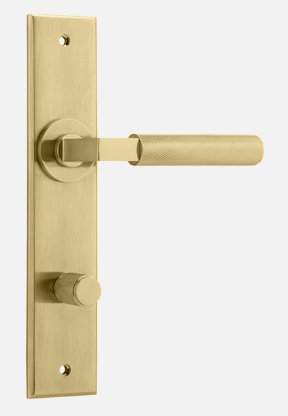 Iver Brunswick Door Lever 16296 Chamfered Backplate Brushed Gold PVD - Passage ,Privacy & Entrance