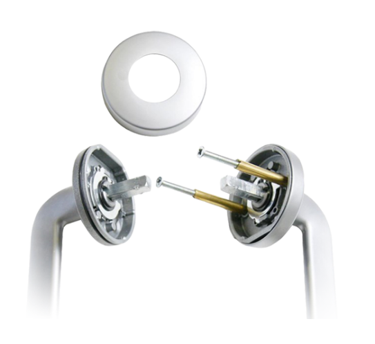 ASSA ABLOY URBO VELOCITY 63MM ROSE ROSE PASSAGE ,PRIVACY & DUMMY HALF SET MATT SILVER