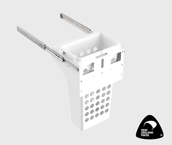Tanova Simplex Pull Out Soft Close Laundry Basket 450mm Cabinet 1x36L Plastic Hamper White