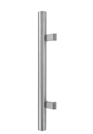 Windsor Premium NZ Entrance Pull Handle 450mm Offset Round Stainless Steel - Price Per Pair Black ,Powder coat & Stainless steel