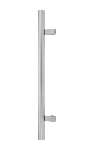 Windsor Premium NZ Entrance Pull Handle 600mm Offset Round Stainless Steel Price Per Pair - Black ,Powder coat & Stainless steel