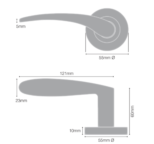 Windsor Premium NZ Astron - Apollo Privacy Set Price Per Set -Available in 4 Colours : Matt Black ,Brushed Nickel ,Powder Coat & Satin chrome