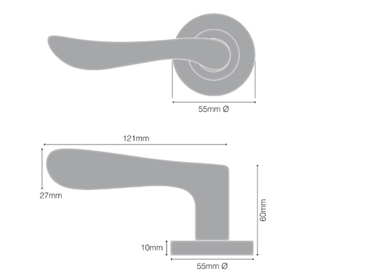 Windsor Premium NZ Astron - Juno Privacy Set Priced Per Set - Available in 4 Colours : Matt Black ,Brushed Nickel ,Powder Coat & Satin chrome