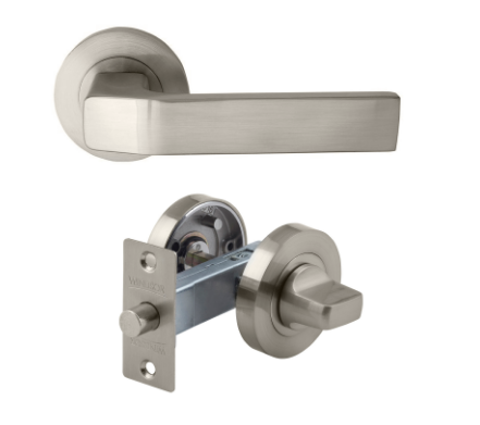 Windsor Premium NZ Astron Qube Privacy Set Priced Per Set - Available in 4 Colours : Matt Black ,Brushed Nickel,Powder Coat & Satin Chrome