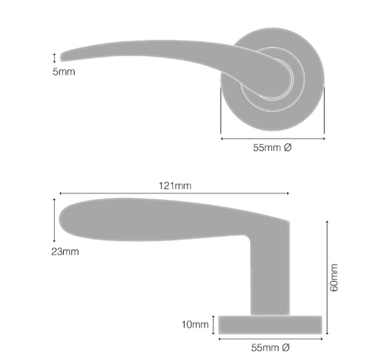 Windsor Premium NZ Astron - Apollo Round Rose Entrance Set Price Per Set - Available in 4 Colours : Matt Black ,Brushed Nickel ,Powder Coat & Satin Chrome