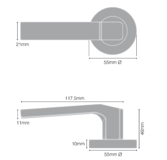 Windsor Premium NZ Astron Qube Round Rose Entrance Set Priced Per Set -Available in 4 Colours : Matt Black ,Brushed Nickel ,Powder Coat & Satin Chrome