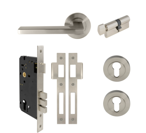 Windsor Premium NZ Astron - Vector Round Rose Entrance Set Priced Per Set -Matt Black ,Brushed Nickel & Powder Coat