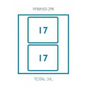 Sige Italian Concept 560 Series Cabinet Width 500mm ,Height 298mm and 463mm ,Capacity ( 17+17 litres and 29 + 29 litres ) Bins+16mm Adaptors Finish Light Grey & Orion Grey