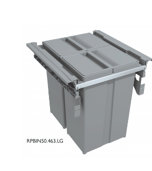 Sige Italian Concept 560 Series Cabinet Width 500mm ,Height 298mm and 463mm ,Capacity ( 17+17 litres and 29 + 29 litres ) Bins+16mm Adaptors Finish Light Grey & Orion Grey