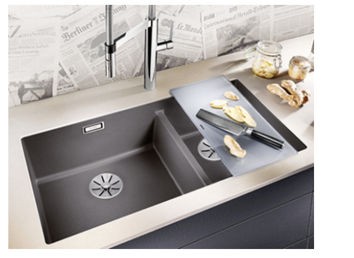 Blanco Germany Subline 480/320-U Sink, Blanco Silgranit Range - Black ,Anthracite ,Rock Grey ,Tartufo ,Soft White & White