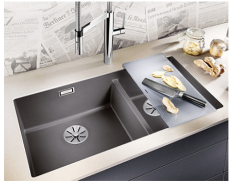 Blanco Germany Subline 480/320-U Sink, Blanco Silgranit Range - Black ,Anthracite ,Rock Grey ,Tartufo ,Soft White & White