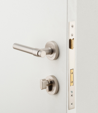 Iver Copenhagen Door Lever 20801 Round Rose Backplate Signature Brass - Passage ,Privacy & Entrance
