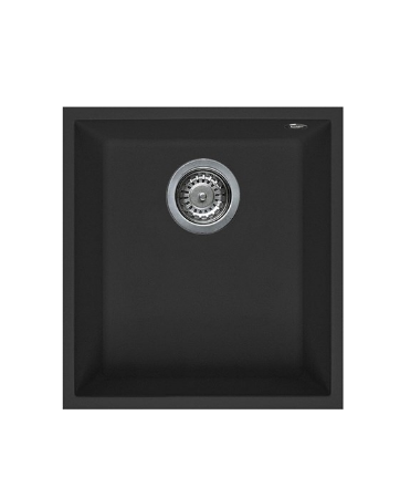 BURNS & FERALL QUADRA GRANITEK UNDERMOUNT (380 x 440mm ) & TOPMOUNT (410 x 500mm ) BOWL FULL BLACK