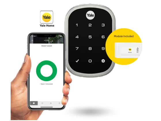 YALE ASSURE SL(Keyless) SMART-READY LOCK WITH APEX 141 X 450 ENTRANCE SET MATT BLACK & SATIN NICKEL