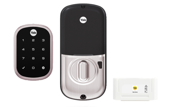 YALE ASSURE SL(Keyless) SMART-READY LOCK WITH APEX 141 X 450 ENTRANCE SET MATT BLACK & SATIN NICKEL