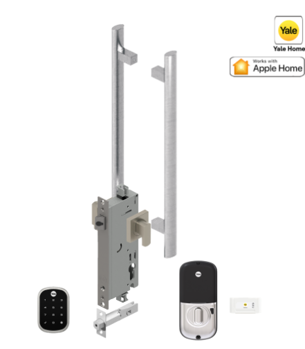 YALE ASSURE SL(Keyless) SMART-READY LOCK WITH APEX 141 X 450 ENTRANCE SET MATT BLACK & SATIN NICKEL