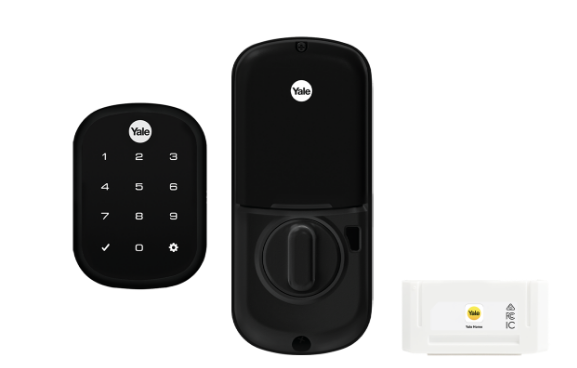YALE ASSURE SL(Keyless) SMART-READY LOCK WITH APEX 141 X 450 ENTRANCE SET MATT BLACK & SATIN NICKEL