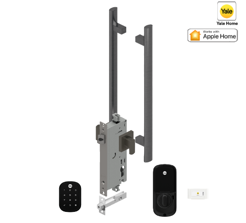 YALE ASSURE SL(Keyless) SMART-READY LOCK WITH APEX 141 X 450 ENTRANCE SET MATT BLACK & SATIN NICKEL