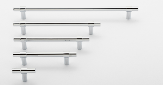 Iver Helsinki Cabinet Pull Centre to Centre 160mm & 256mm Polished Chrome - With Backplate & No Backplate
