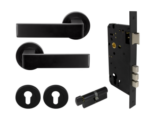 Windsor Premium NZ Galaxy - Pegasus Entrance Set Price Per Set - Available in 4 Colours : Matt Black ,Brushed Nickel ,Powder Coat & Graphite Nickel