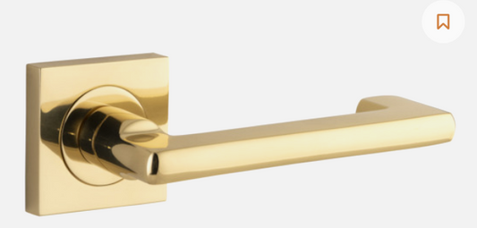 Iver Baltimore Door Lever 21170 Return Square Rose Polished Brass - Passage ,Privacy & Entrance