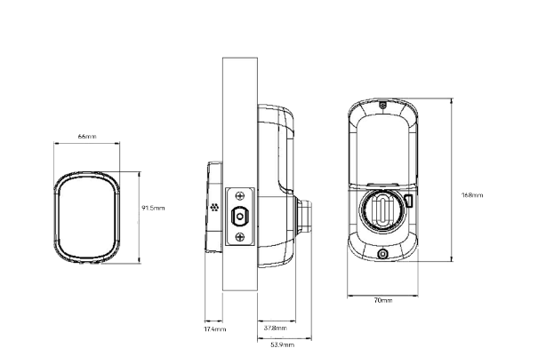 YALE ASSURE SL(Keyless) SMART-READY LOCK WITH PULL HANDLE SET 143 X 1000 - OIL RUBBED BRONZE ,MATT BLACK & SATIN NICKEL