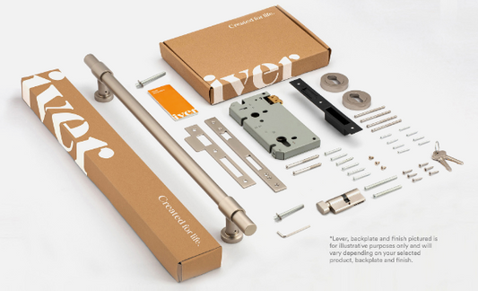 Iver Baltimore Pull Handle 21309 Centre to Centre 600mm & 900mm Satin Nickel - Pull Handle Single And Entrance Kit