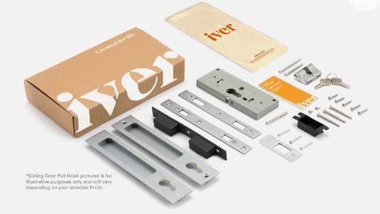 Iver Rectangular 21414 Sliding Door Pull Passage ,Privacy & Entrance Kit