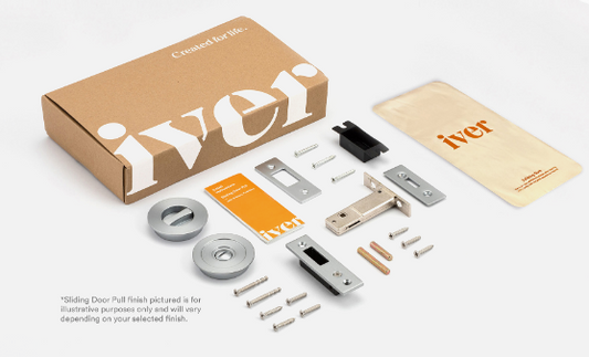 Iver Round Sliding Door Pull 21433 Privacy Kit with Inbuilt Privacy Turn Matt Black