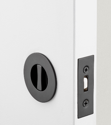 Iver Round Sliding Door Pull 21433 Privacy Kit with Inbuilt Privacy Turn Matt Black