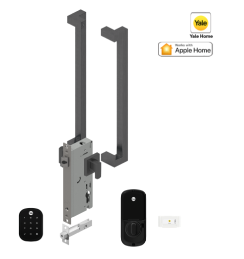YALE ASSURE SL(KEYLESS) SMART-READY LOCK WITH APEX 146X450 ENTRANCE SET MATT BLACK SATIN NICKEL
