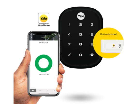 YALE ASSURE SL(KEYLESS) SMART-READY LOCK WITH APEX 146X450 ENTRANCE SET MATT BLACK SATIN NICKEL