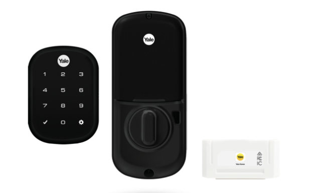 YALE ASSURE SL(KEYLESS) SMART-READY LOCK WITH APEX 146X450 ENTRANCE SET MATT BLACK SATIN NICKEL