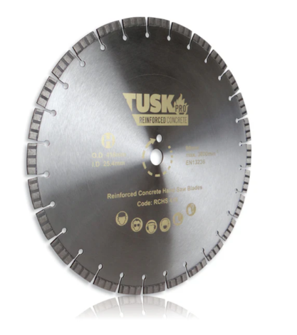Tusk Heavy Duty Reinforced Concrete Hand Saw Blades - 410mm ,416mm x 3.0/2.2 x 12 x 25.4PH & 350mm x 2.8/2.0 x 12 x 25.4PH,410mm x 3.2/2.4 x 12 x 25.4PH Laser Welded