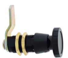 Carbine Australia Cam Lock -Locked by Padlock With Space for Name Decal Length 29.6mm x 19mm Diameter Black & Satin Chrome