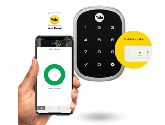 YALE ASSURE SL(KEYLESS) SMART-READY LOCK WITH APEX 146X450 ENTRANCE SET MATT BLACK SATIN NICKEL
