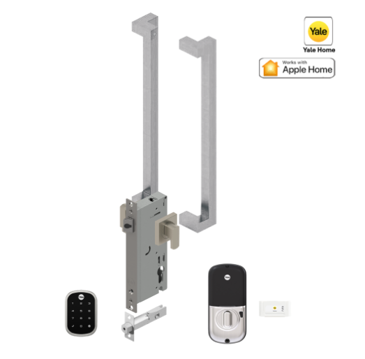 YALE ASSURE SL(KEYLESS) SMART-READY LOCK WITH APEX 146X450 ENTRANCE SET MATT BLACK SATIN NICKEL